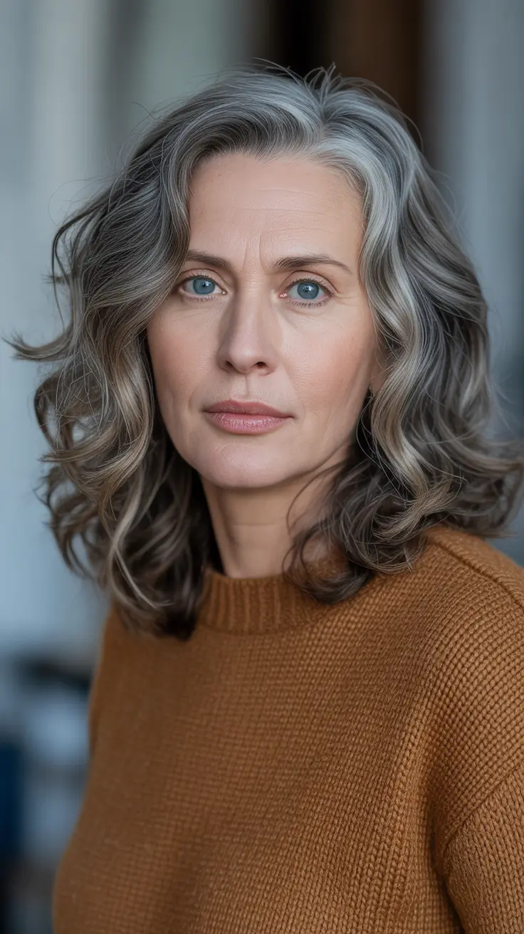 haircuts for women over 50 fine hair Soft Ash Layers with Natural Body