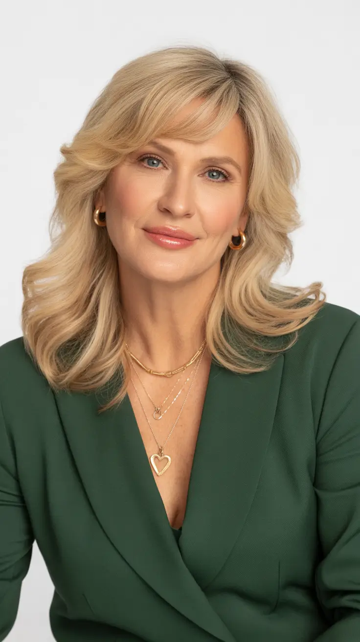 haircut ideas for women over 60 2026 Elegant Shoulder-Length Waves