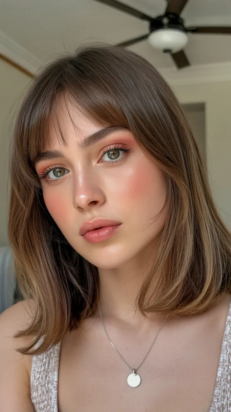 hairstyles for medium length hair 2026 Soft Wispy Bob With Baby Bangs