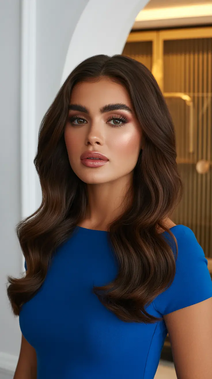 hairstyles for medium length hair 2026 Dimensional Chocolate Waves With a Luxe Finish