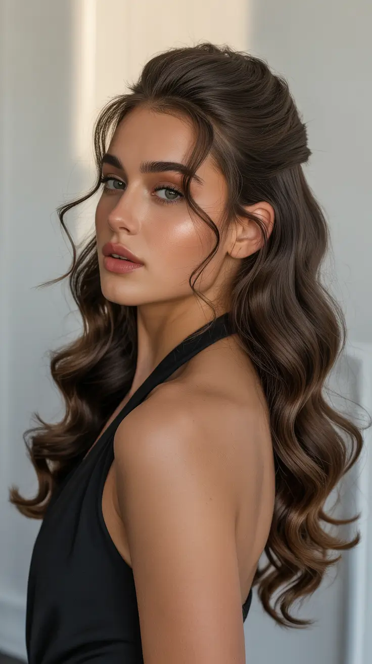 Half up half down hair inspiration 2026 Classic Volume Half Up with Soft Face Framing