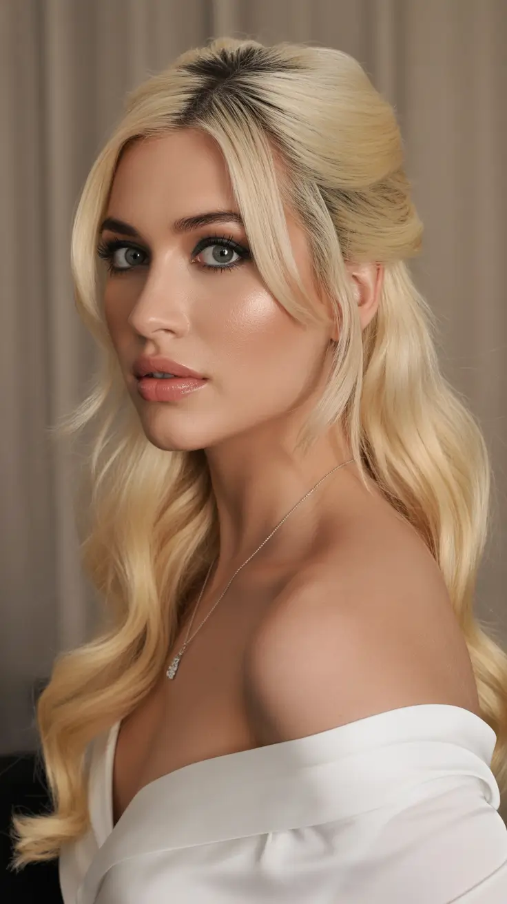 Half up half down hair inspiration 2026 Soft Blonde Half Up with Natural Separation