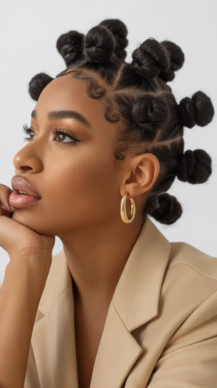 Modern bun hairdos 2026 The multi-bun crown that feels playful and sculptural