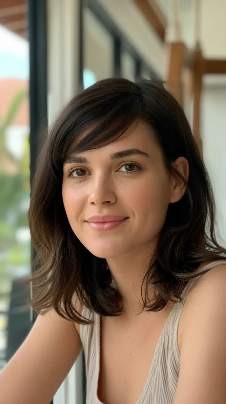 Modern medium length haircuts 2026 Natural Brunette Ease