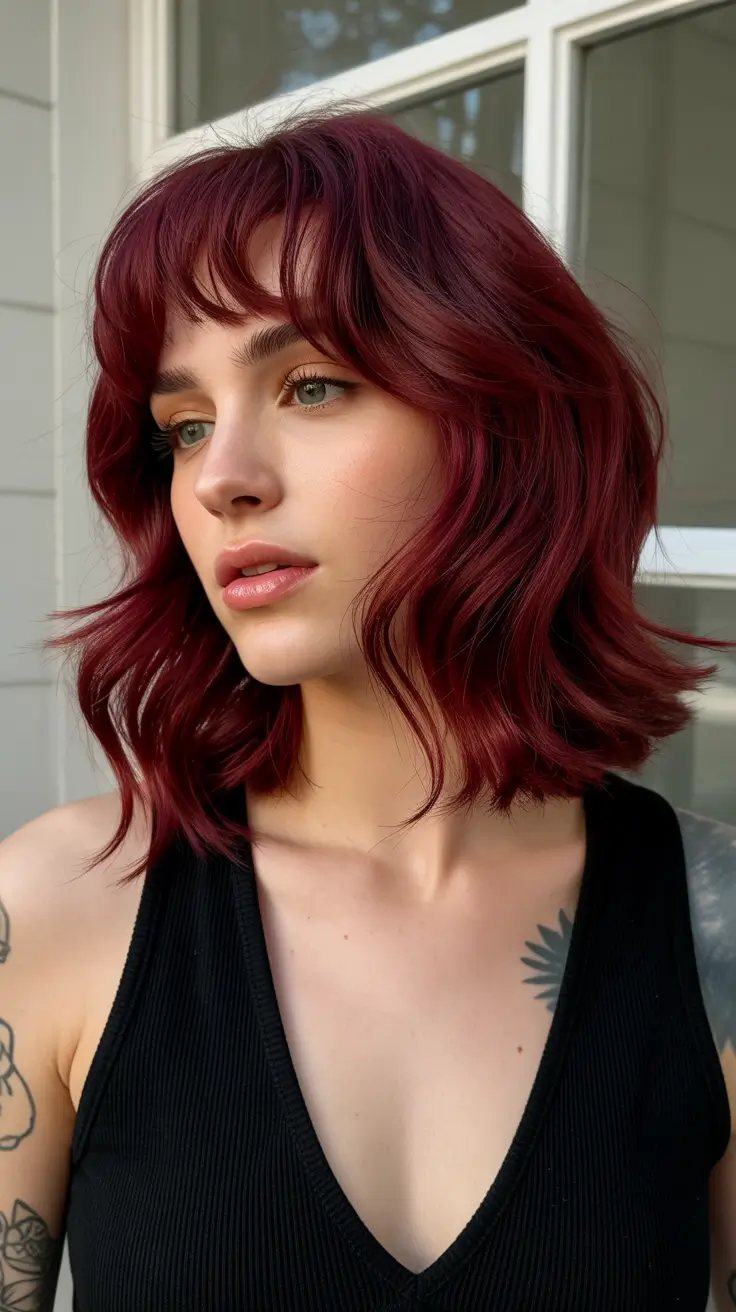 Modern medium length haircuts 2026 Crimson Chic Bob