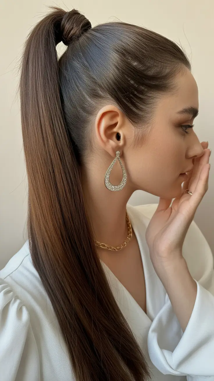 Modern ponytail hairstyles 2026 Ultra Sleek High Knot Ponytail