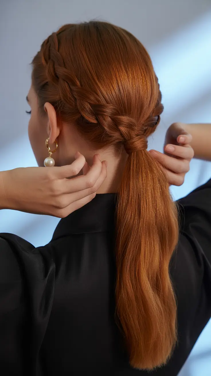 Modern ponytail hairstyles 2026 Braided Crown Low Pony
