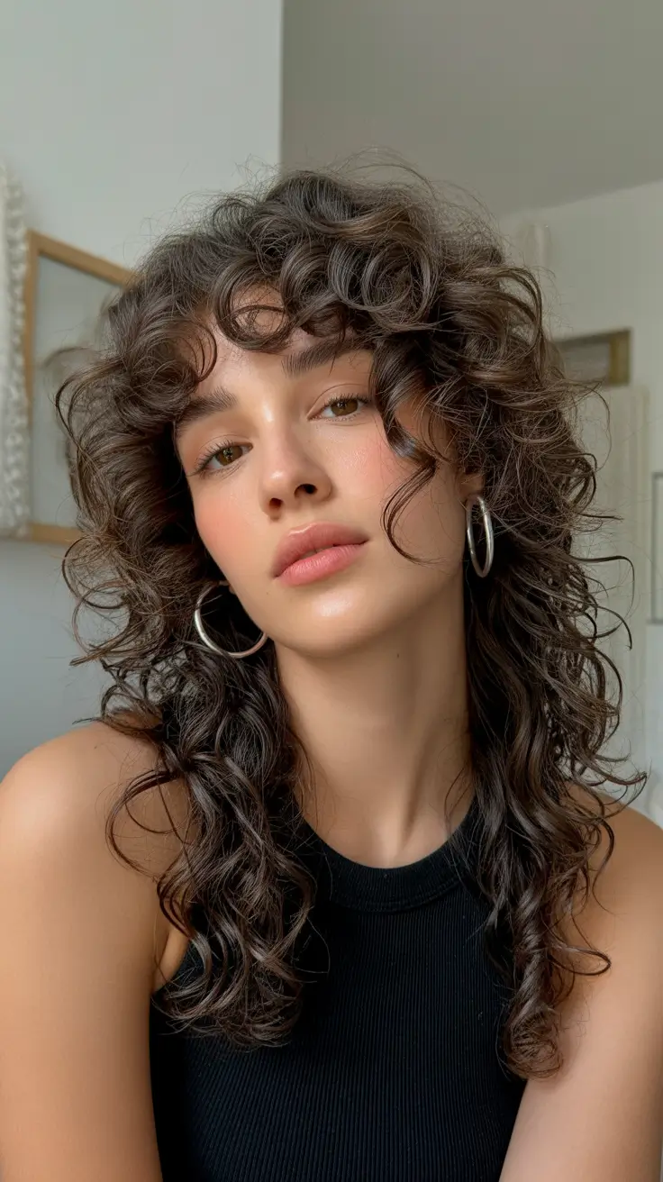Modern wavy haircuts 2026 Curly Shag Revival