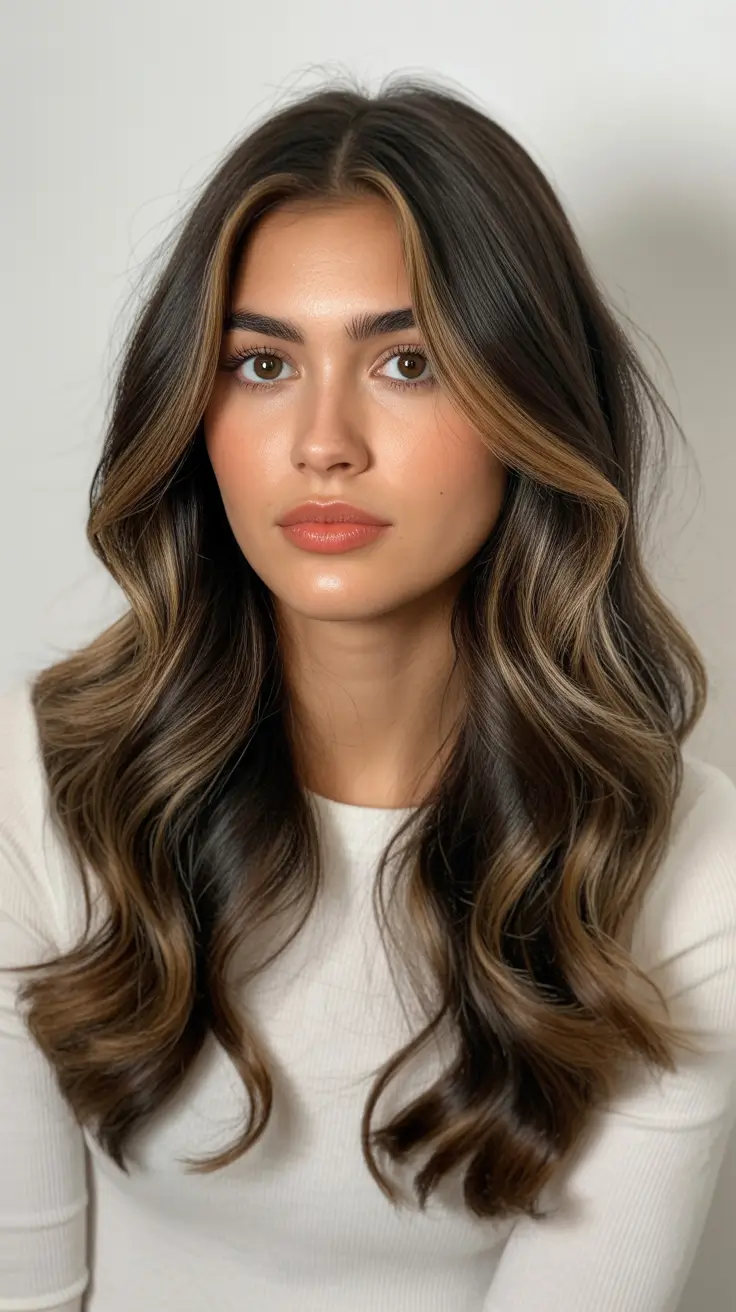 Modern wavy haircuts 2026 Soft Espresso Contrast