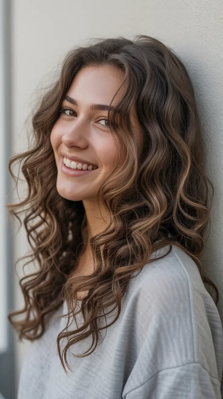 Modern wavy haircuts 2026 Soft Cinnamon Waves