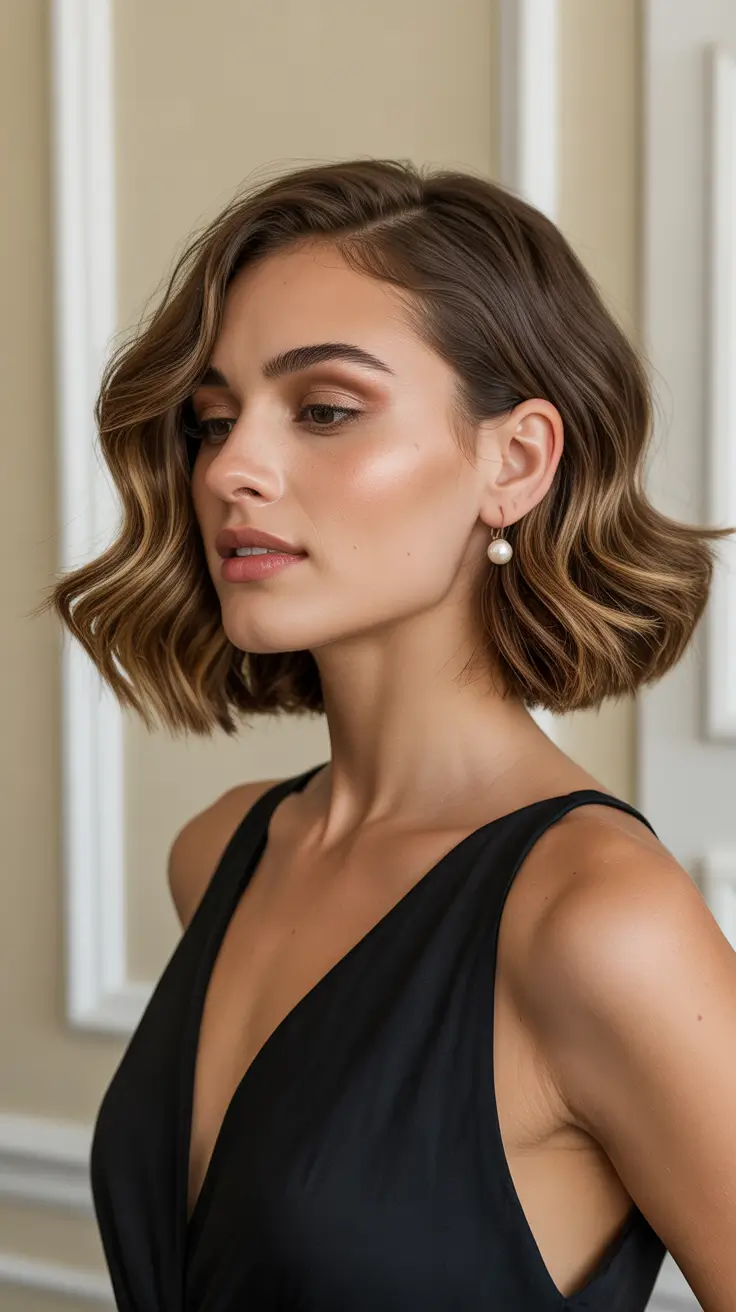 Modern wavy haircuts 2026 Classic Textured Bob