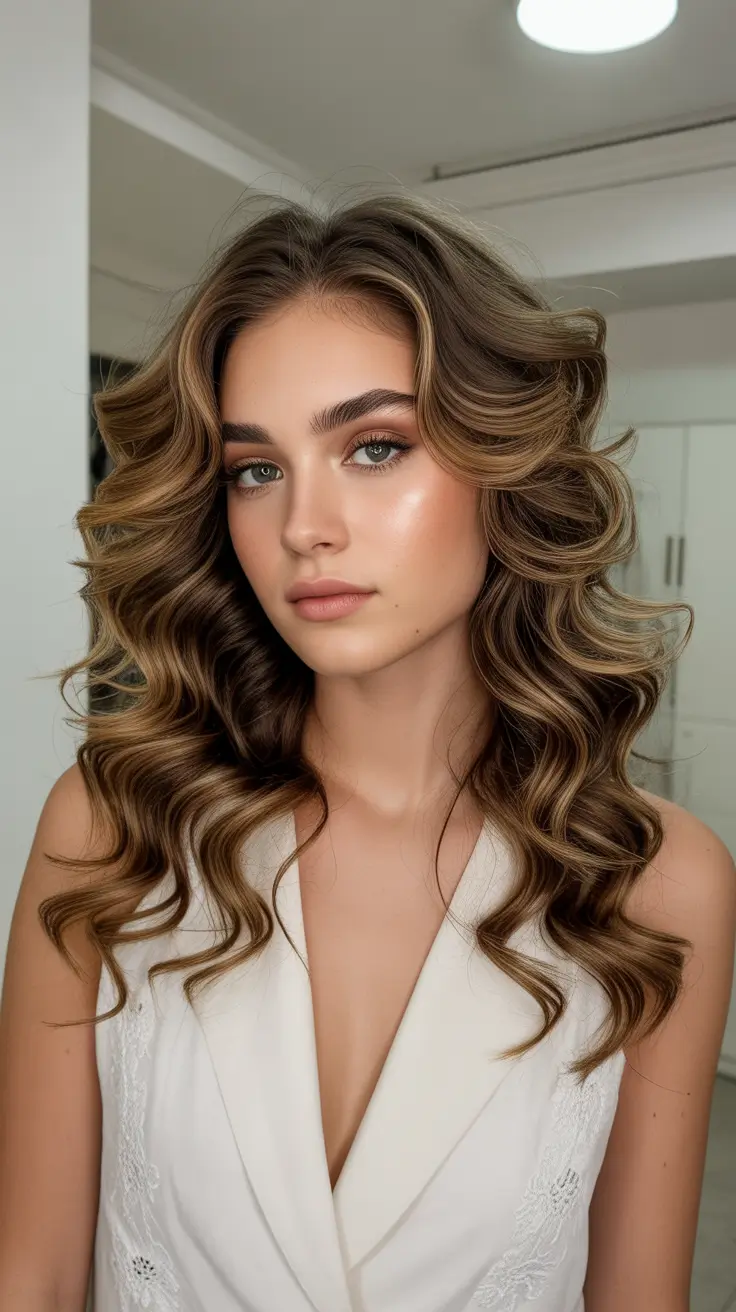 Modern wavy haircuts 2026 Golden Hour Glam Waves