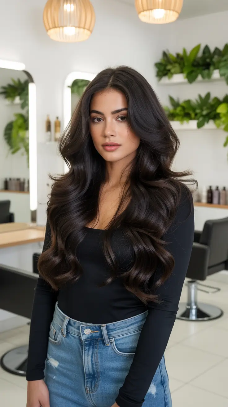 Modern wavy haircuts 2026 Midnight Luxe Waves