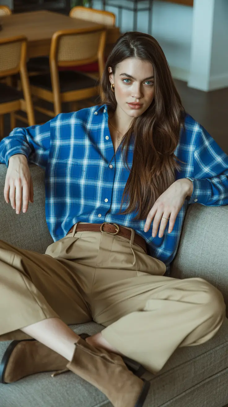 modest outfits casual Effortless Plaid Charm