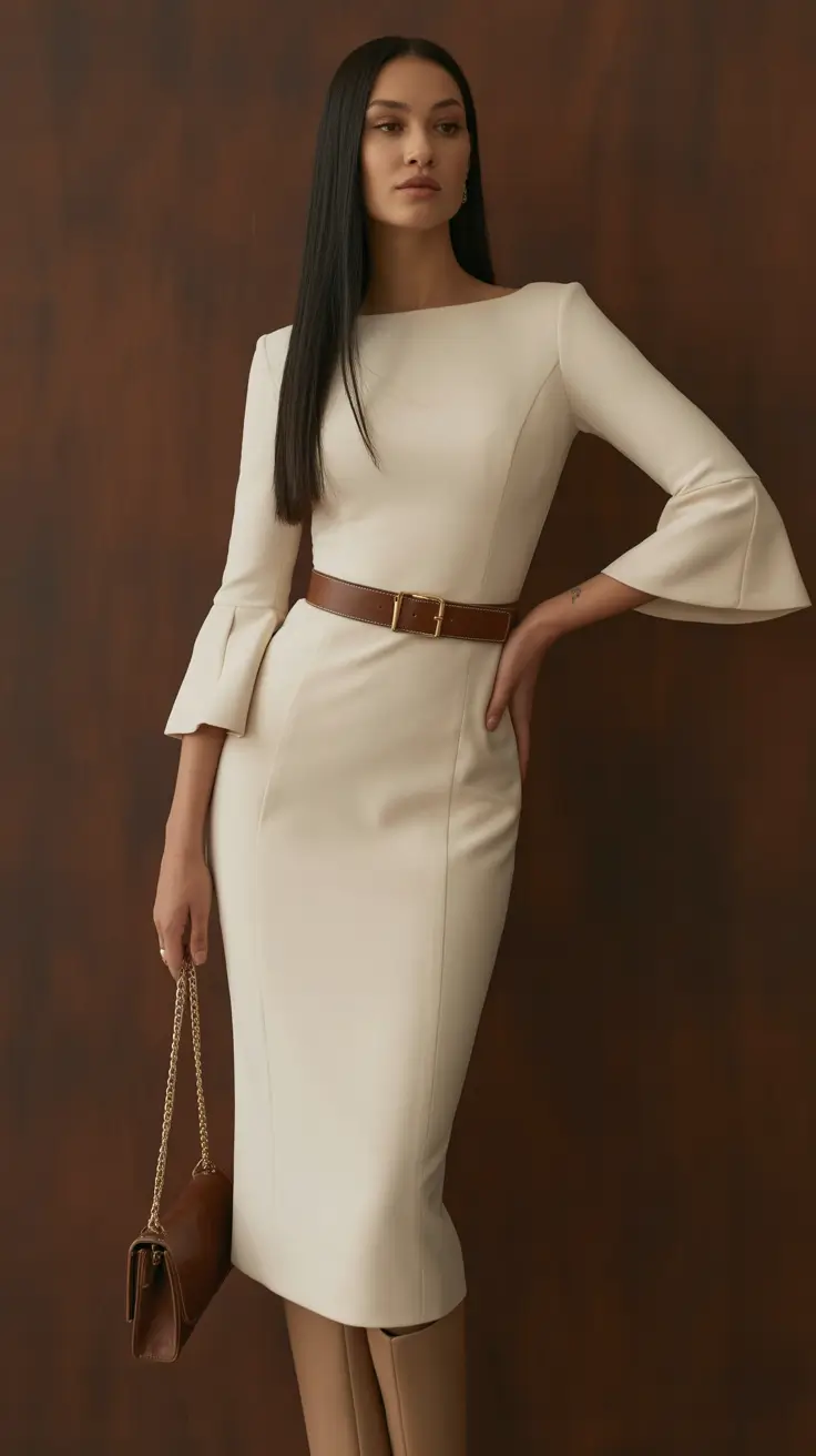 modest outfits Christian Timeless Cream Dress