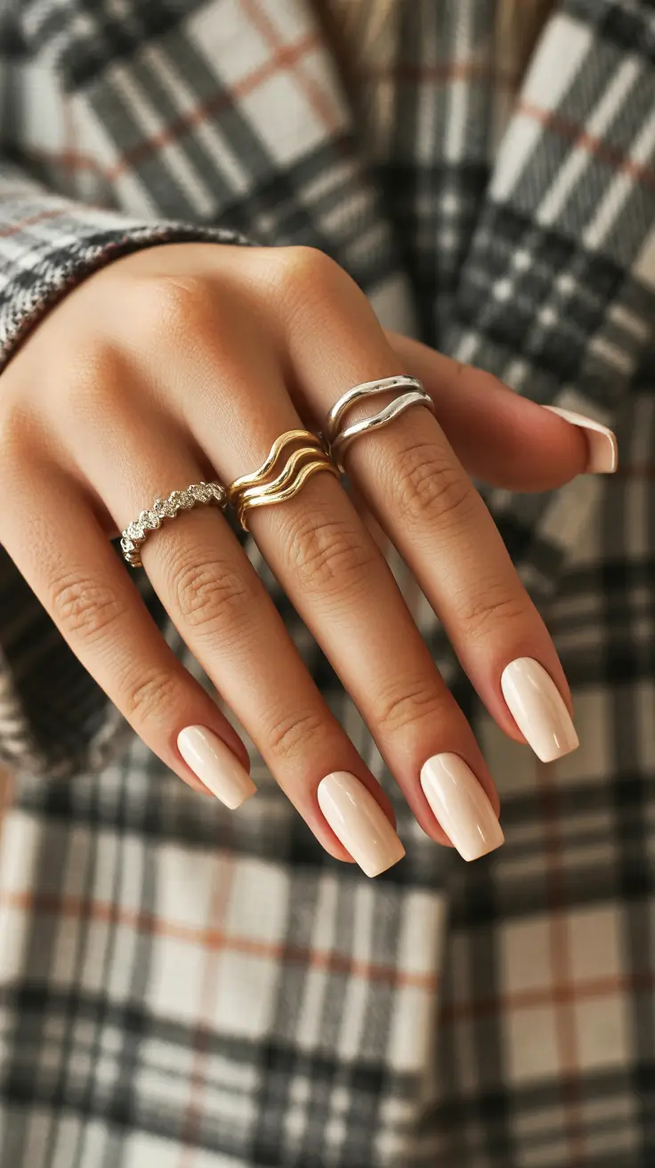 nude nail designs 2026 Minimal Creamy Nude Elegance
