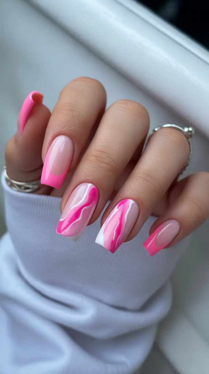 pink-nail-designs-2026-Swirled-Pink-Wave-French-Fusion