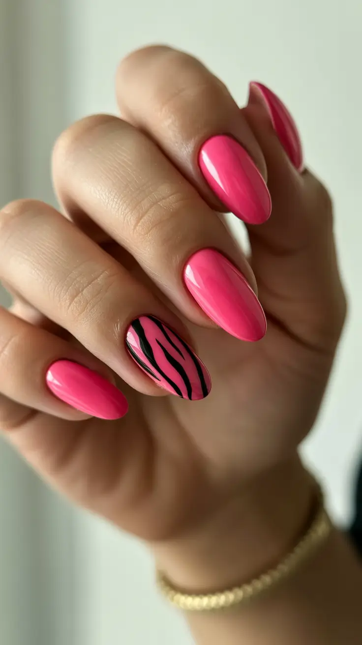 pink-nail-designs-2026-Vibrant-Zebra-Pop-on-Hot-Pink