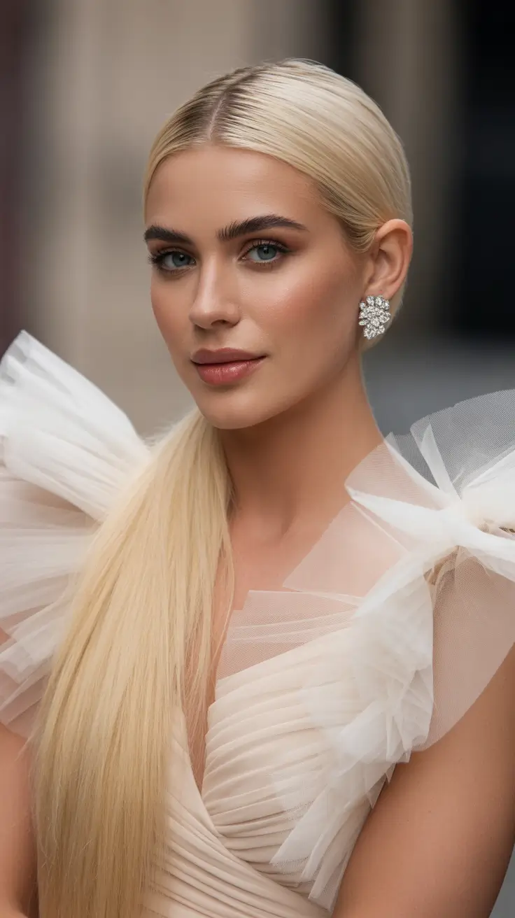 Quick hairstyle ideas 2026 Ultra-Sleek Side Ponytail with Polished Length