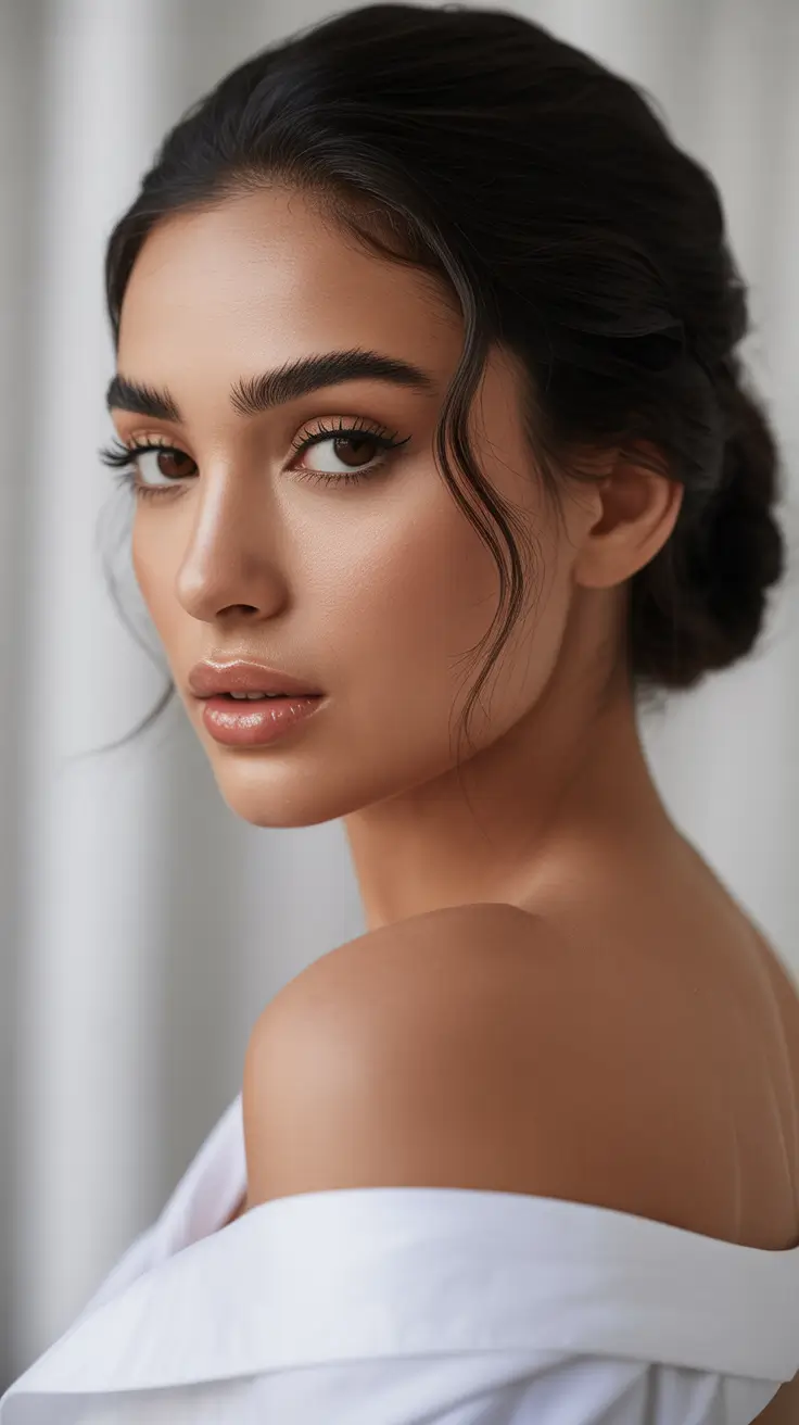 Quick hairstyle ideas 2026 Romantic Low Bun with Defined Face Pieces