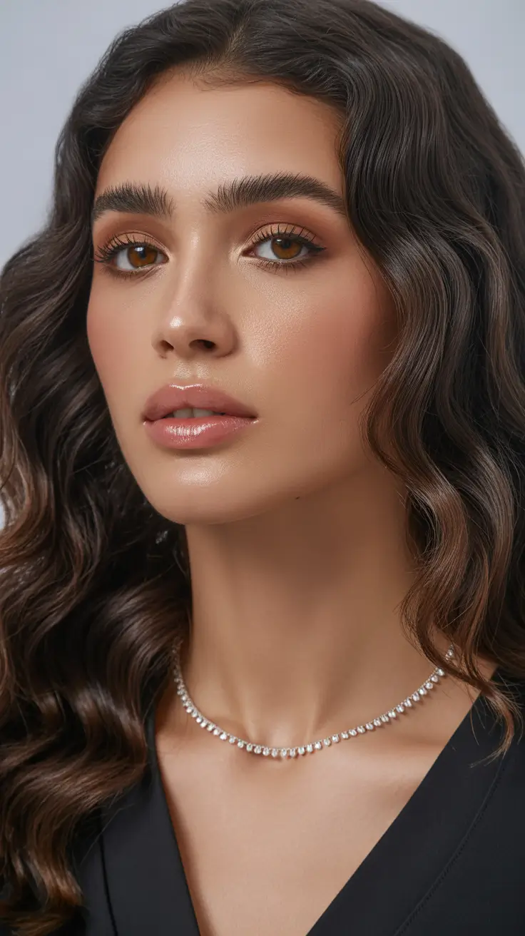 Quick hairstyle ideas 2026 Glossy Sculpted Waves with Polished Definition