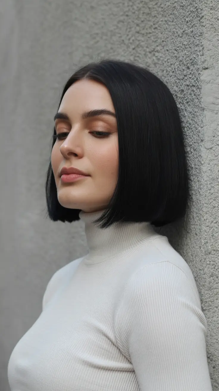Quick hairstyle ideas 2026 Clean Blunt Bob with Gloss Finish