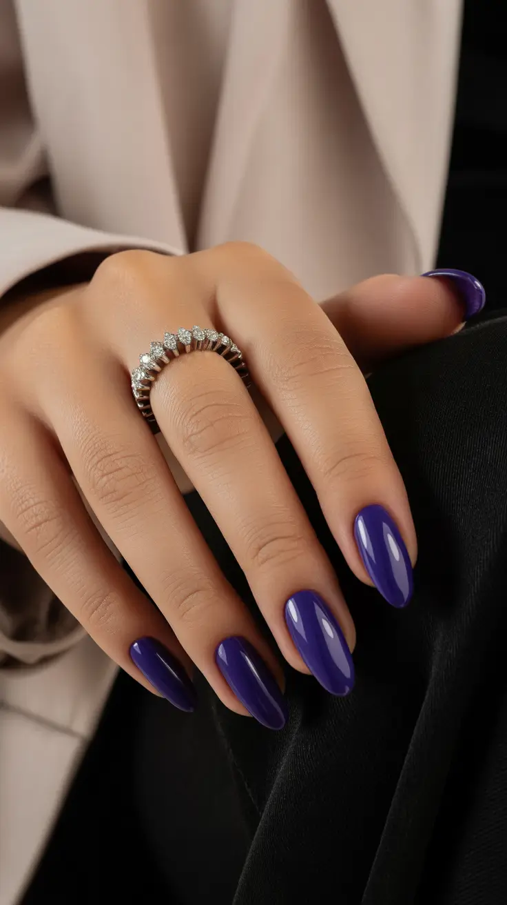 stylish gel nails 2026 Rich Purple Sleek Perfection