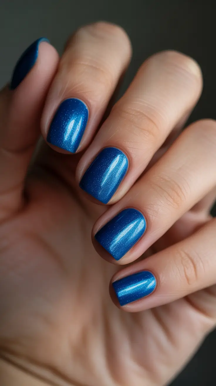 stylish gel nails 2026 Shimmering Midnight for Short Nail Chic
