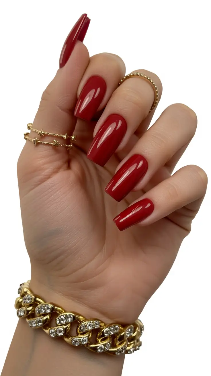 stylish gel nails 2026 Deep Red Confidence for a Bold Moment