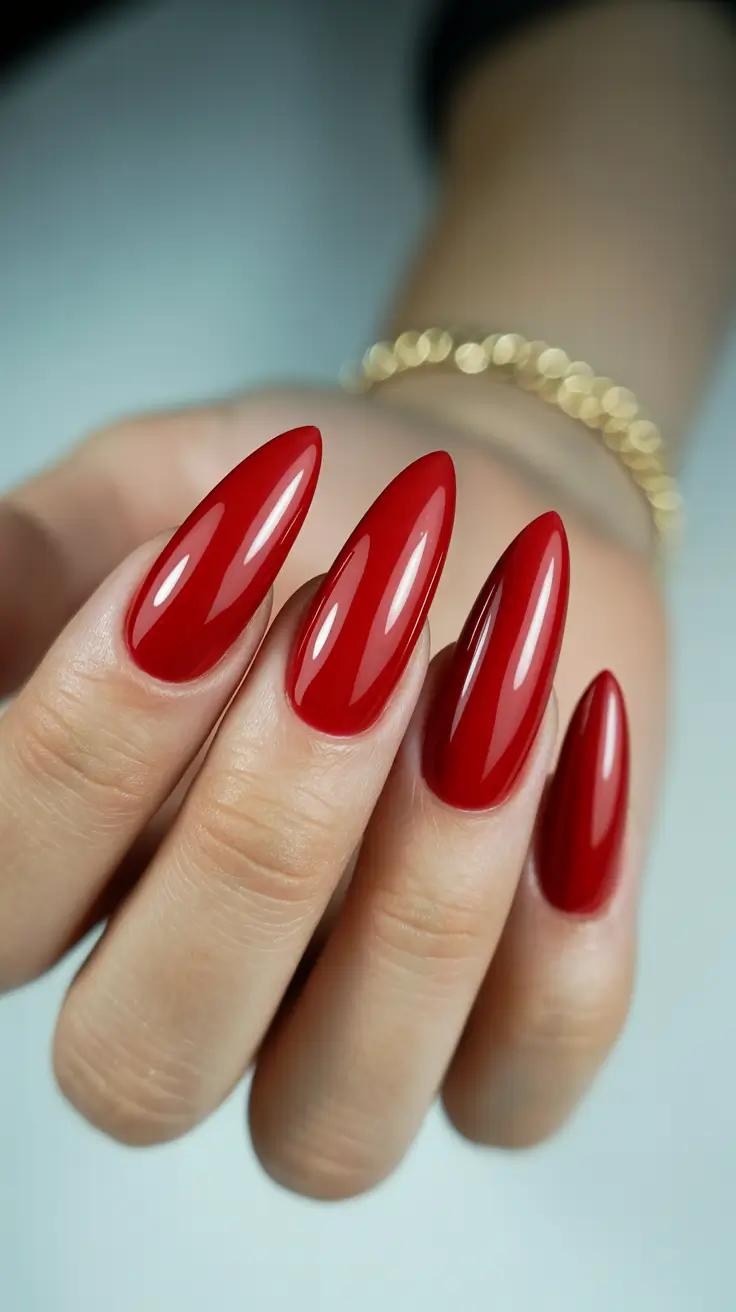 stylish gel nails 2026 Red Almond Drama for a Confident 2026 Statement