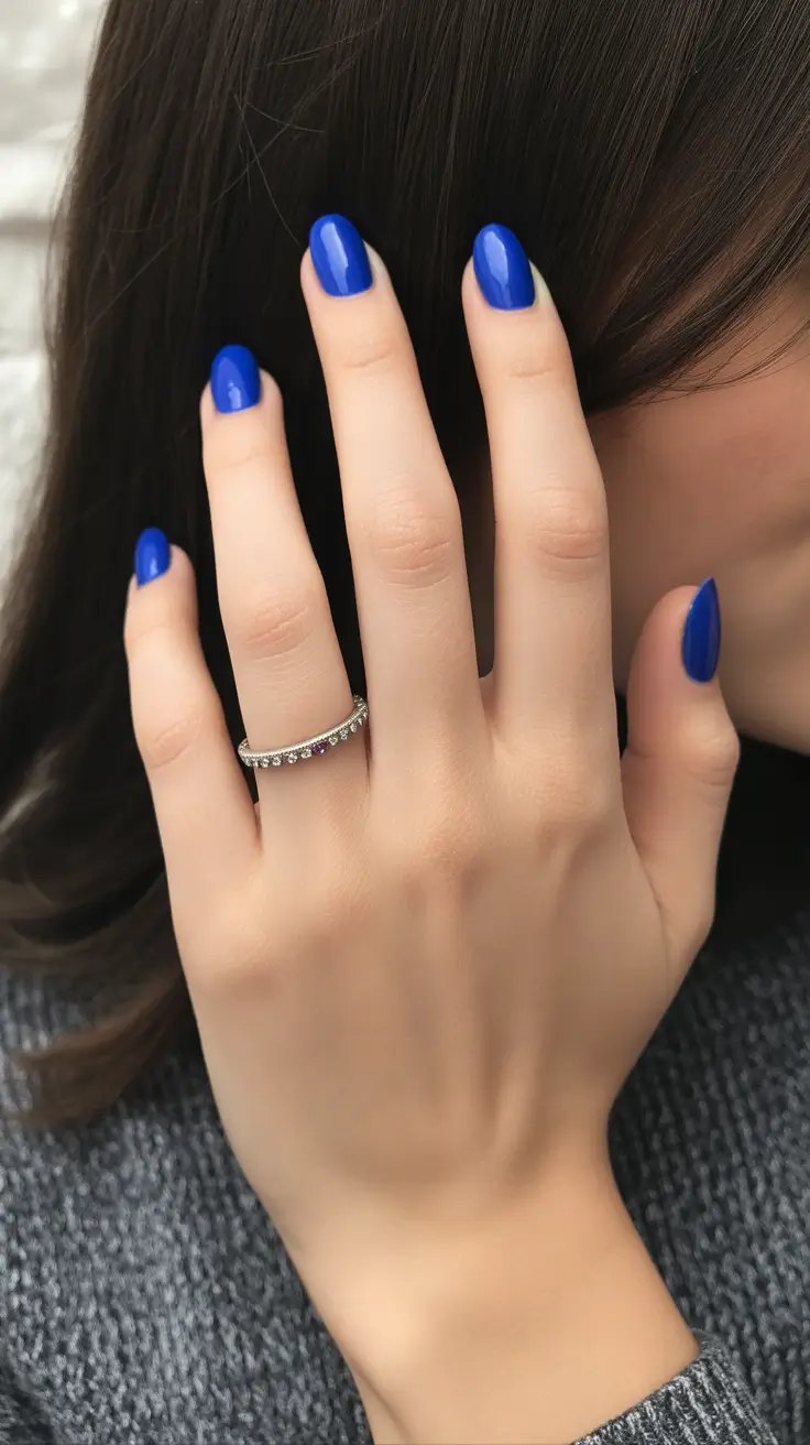 stylish gel nails 2026 Electric Blue Modern Minimalism