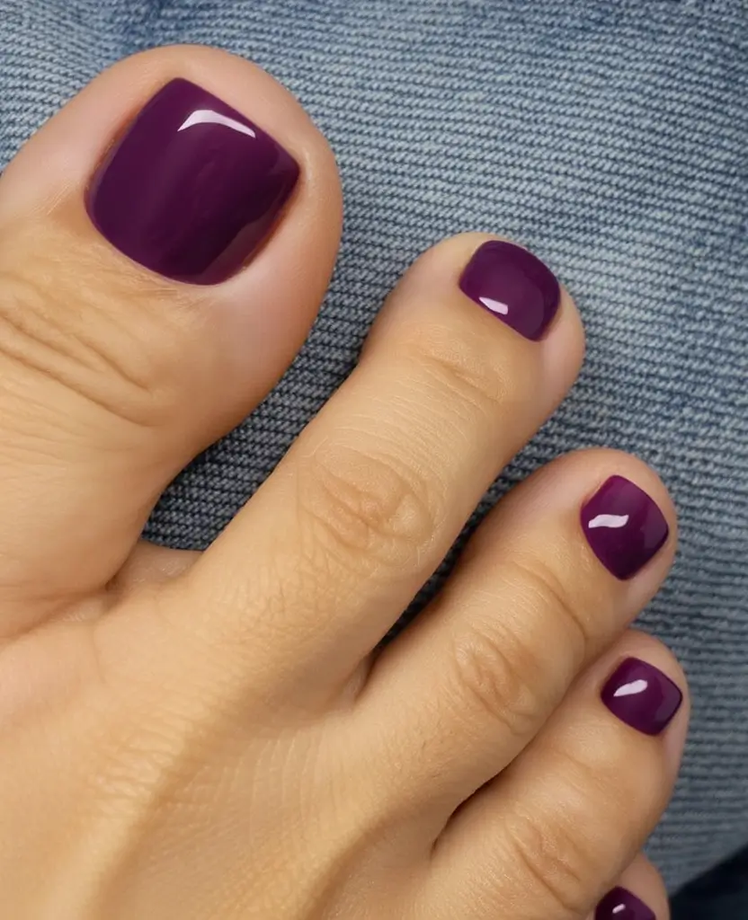 toe nail designs 2026 Royal Purple Simplicity