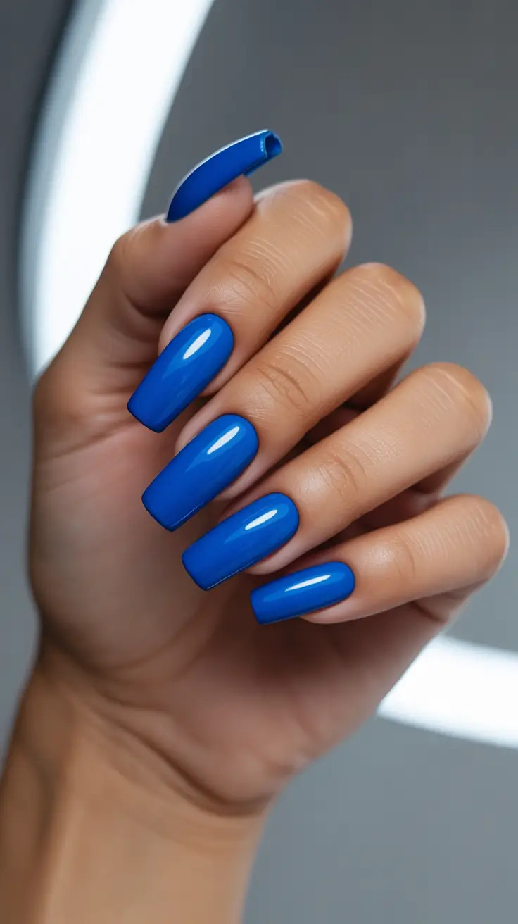 trending nail colors 2026 Vivid Cobalt Confidence