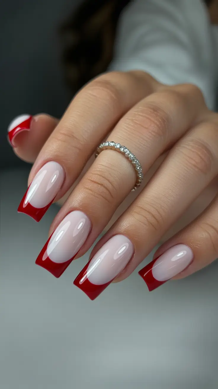 trending nail designs 2026 Red Sculpted French Drama