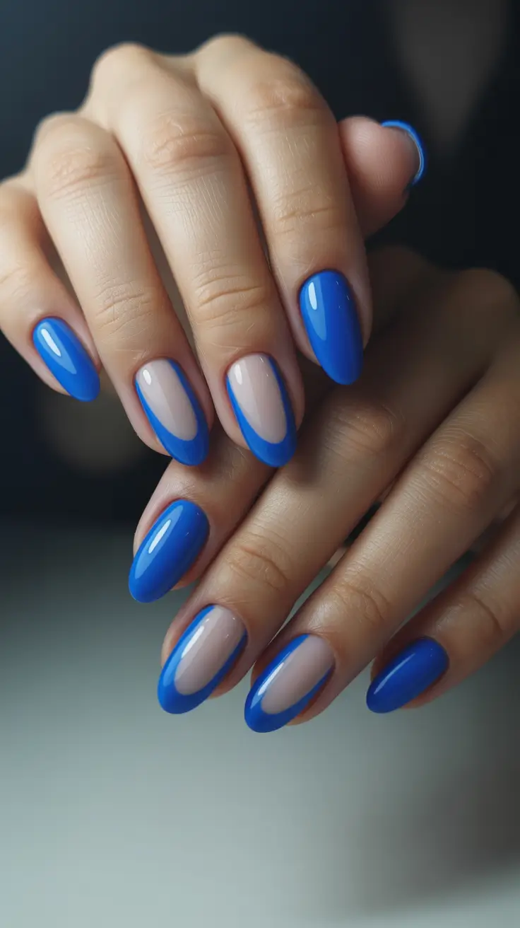 trending nail designs 2026 Cobalt French Contour