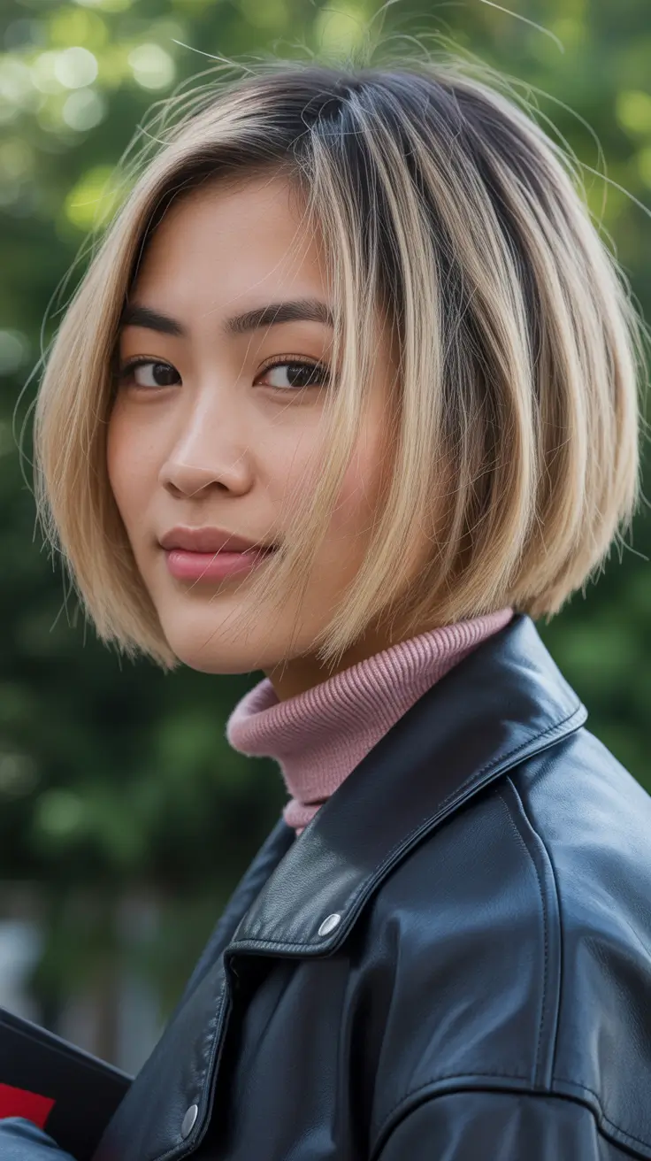 Trendy choppy bob haircuts 2026 Playful Blonde Contrast