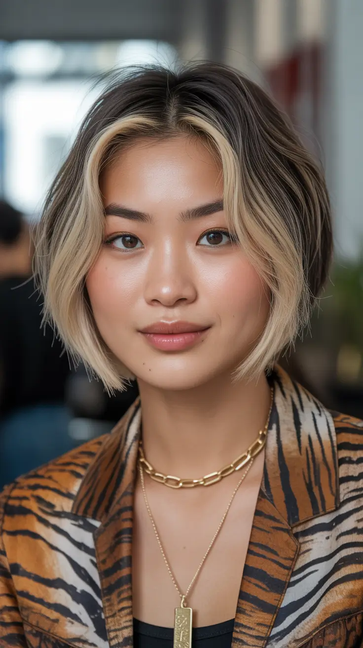 Trendy choppy bob haircuts 2026 Dimensional Blonde Balayage Bob