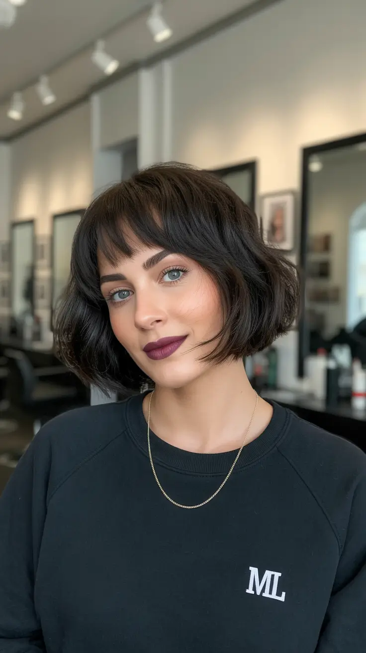 Trendy choppy bob haircuts 2026 Effortless Brunette Volume