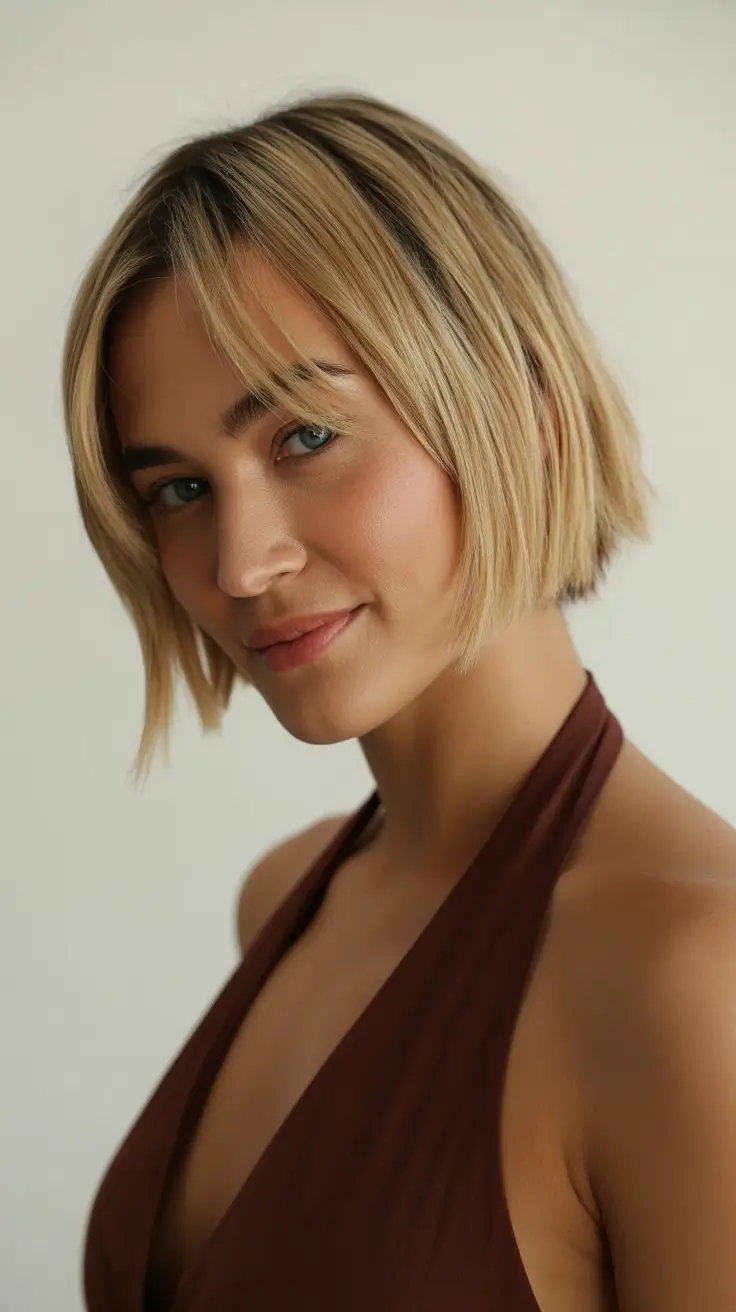 Trendy choppy bob haircuts 2026 Golden Glow Bob