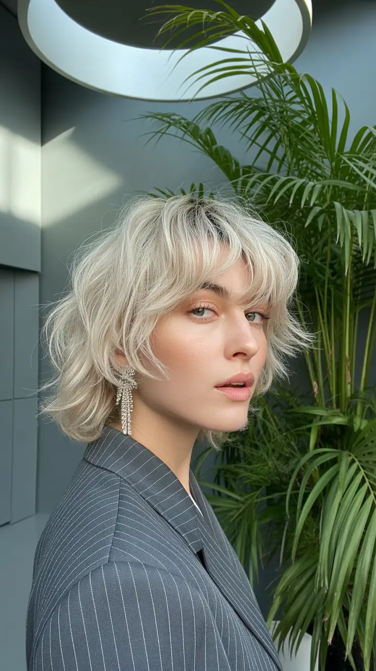 Trendy choppy bob haircuts 2026 Effortless Icy Blonde Layers