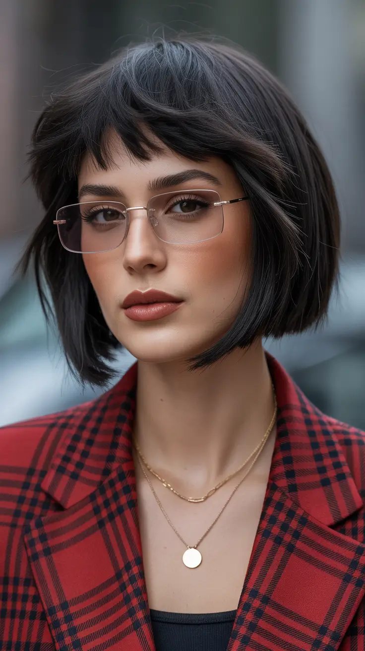 Trendy choppy bob haircuts 2026 Retro Fringe Revival