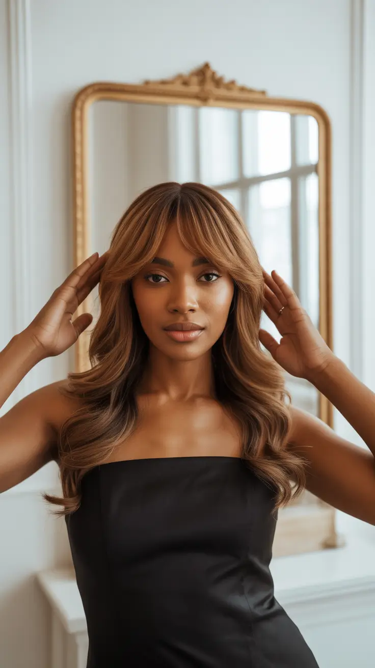 Cute hairstyle ideas Soft Layers With Curtain Bangs and Natural Volume