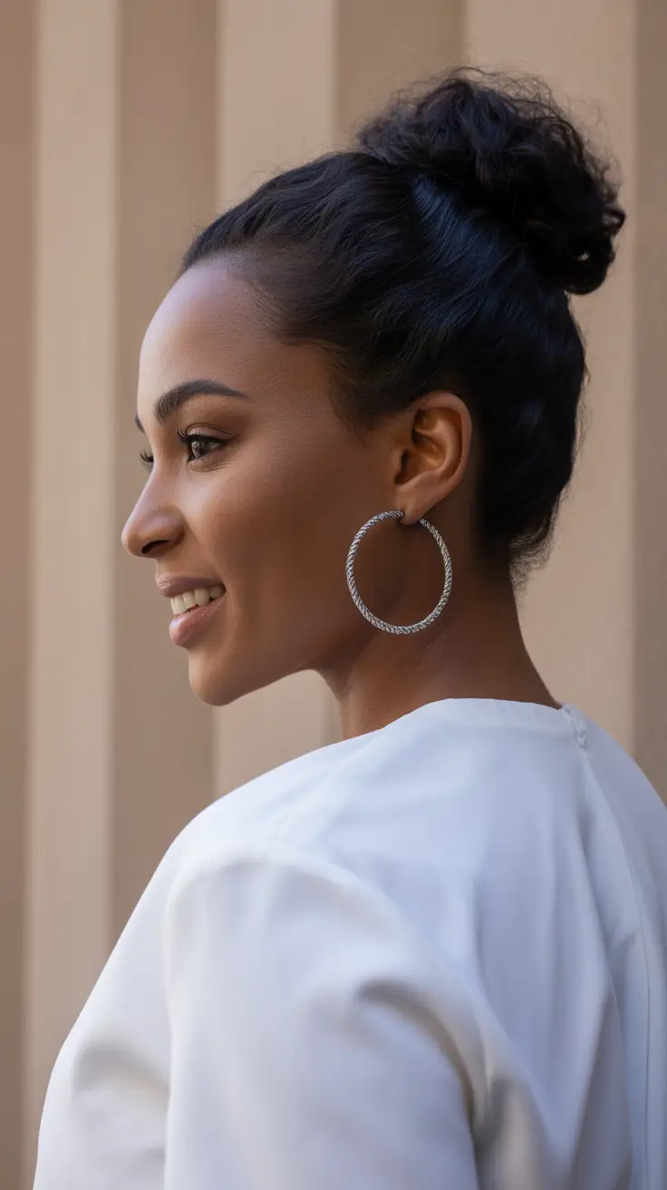 Cute hairstyle ideas Relaxed High Bun With Natural Texture