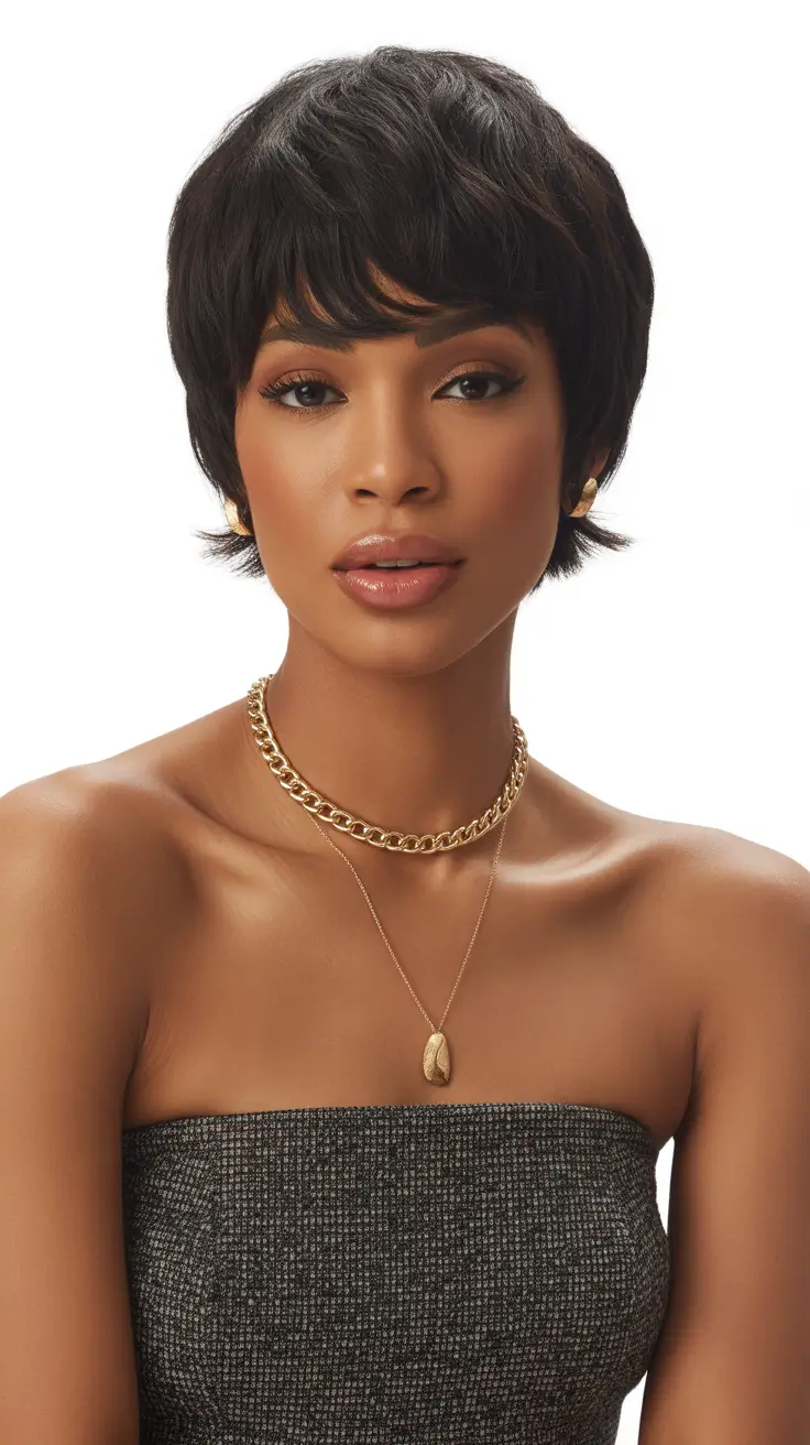 Cute hairstyle ideas Textured Pixie With Side-Swept Bangs