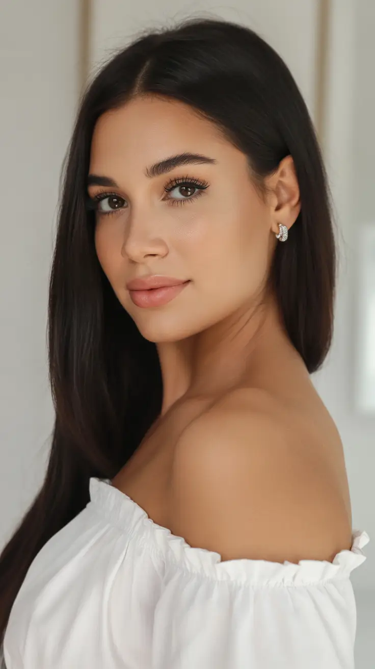 straight hairstyles 2026 Soft Classic Length with Minimalist Shine