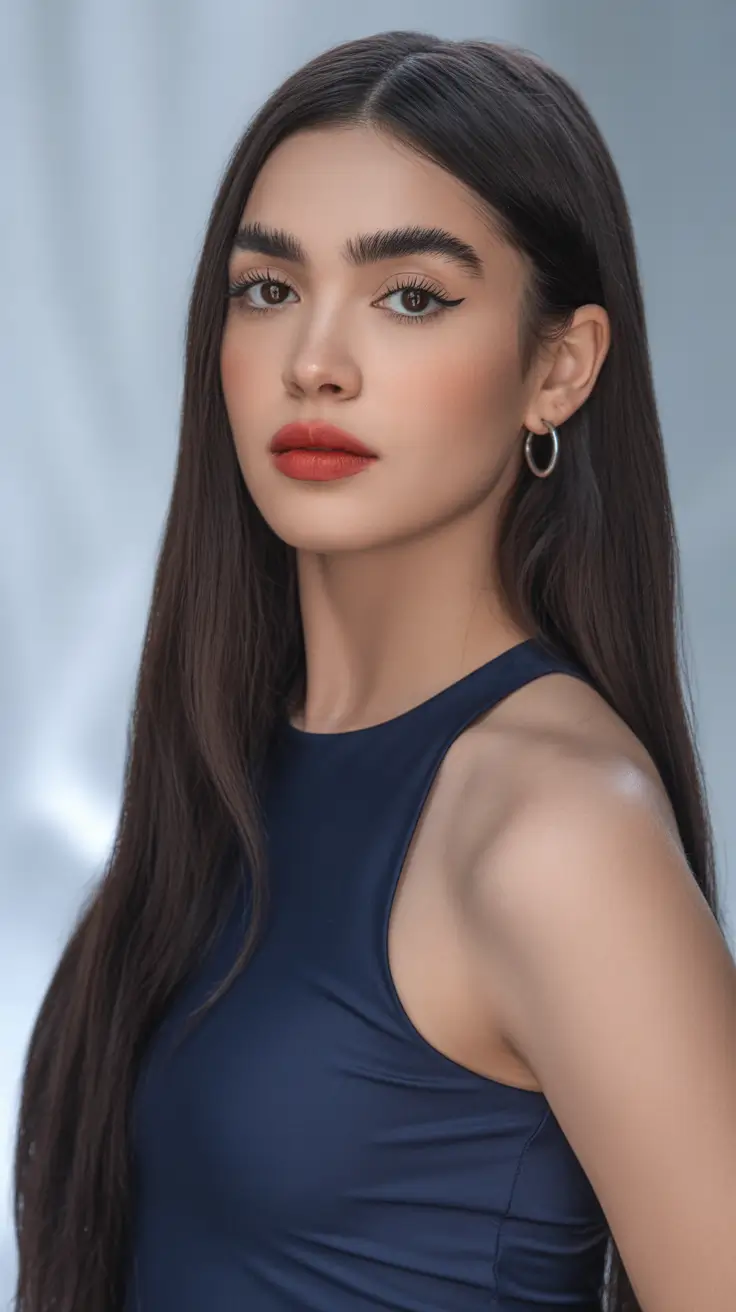 straight hairstyles 2026 Ultra Sleek Raven Length for Bold Definition