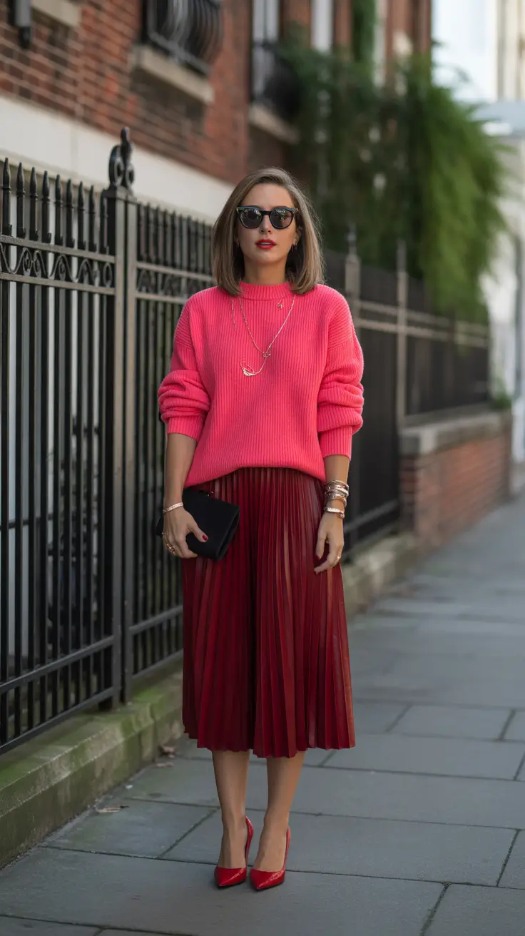 modest spring outfits 2026 Rich Reds With a Polished Spring Glow