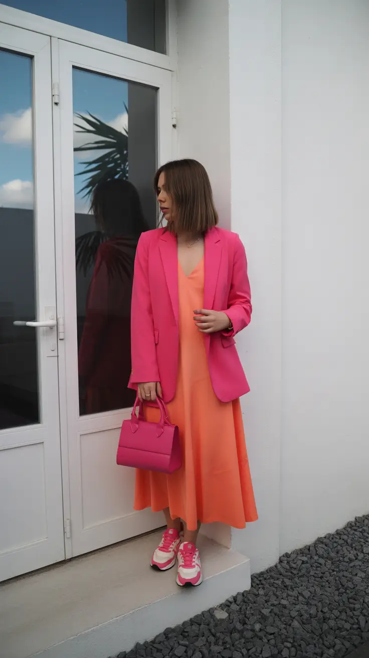 modest spring outfits 2026 Bold Colorblocking With a Soft Spring Heart