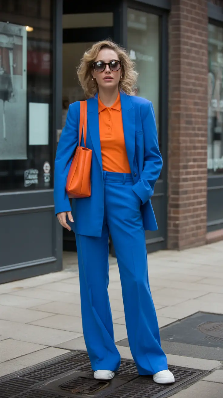modest spring outfits 2026 Colorblock Confidence in Electric Blue