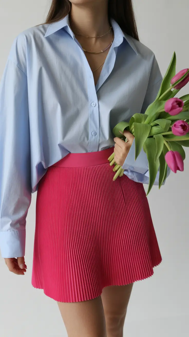 old money spring outfits 2026 Preppy Spring Romance in Pleats